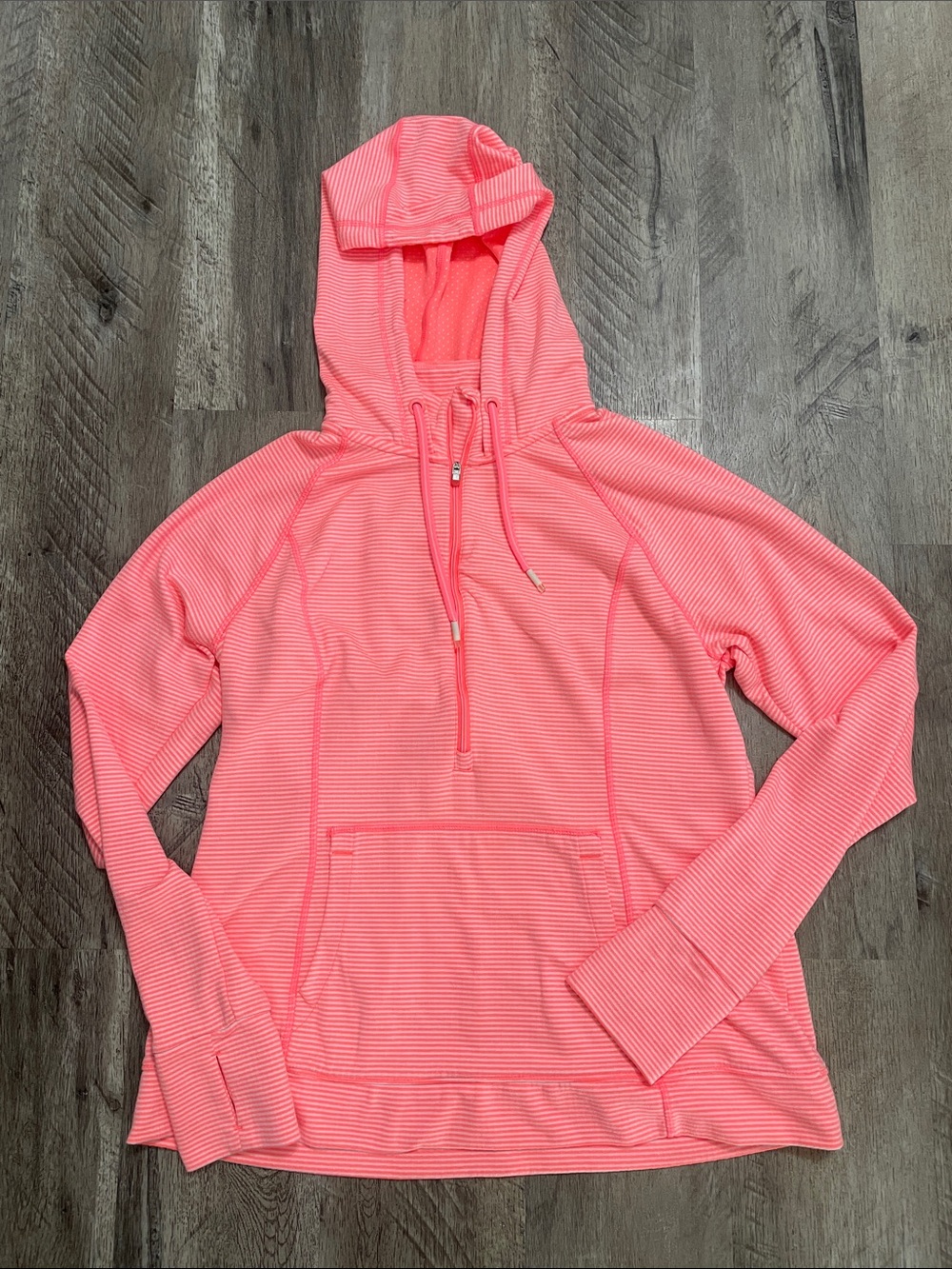 Tangerine Hooded Coral Pink Swim Coverup with Front Pocket